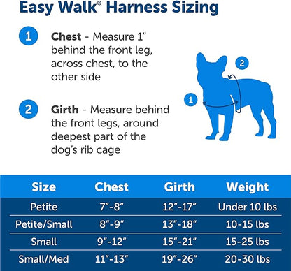PetSafe Easy Walk No-Pull Dog Harness - The Ultimate Harness to Help Stop Pulling - Take Control & Teach Better Leash Manners - Helps Prevent Pets Pulling on Walks - Small, Black/Silver