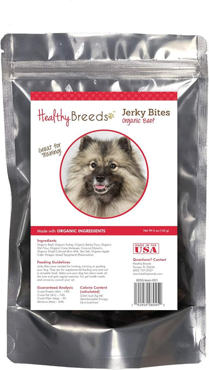 Healthy Breeds Keeshonden Jerky Bites Beef Recipe Dog Treats 5 oz