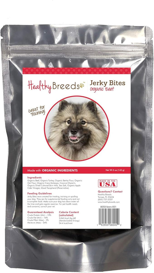Healthy Breeds Keeshonden Jerky Bites Beef Recipe Dog Treats 5 oz