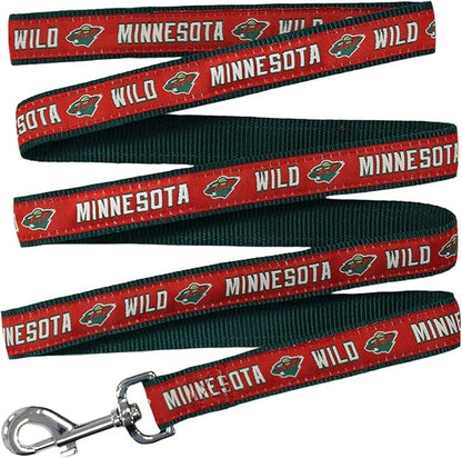 Pets First NHL Minnesota Wild Leash for Dogs & Cats, Walk Cute & Stylish! The Ultimate Hockey Fan Leash!, large (6 ft long x 1 in width) (WLD-3031-LG)