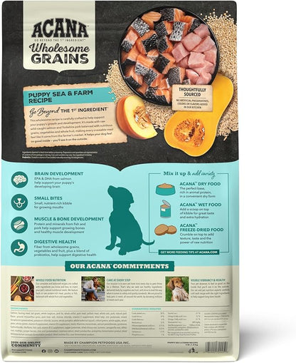 ACANA™ Wholesome Grains Dry Dog Food Puppy Sea & Farm Recipe, 4lb (Pack of 2)