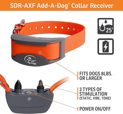 SportDOG Brand FieldTrainer 425X/SportHunter 825 Shock Collar - Additional, Replacement, or Extra Collar for Your Remote Trainer - Waterproof and Rechargeable with Tone, Vibration, and Shock