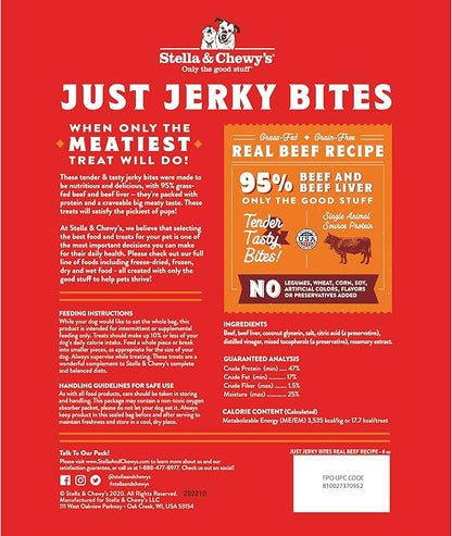 Stella & Chewy's Just Jerky Bites Real Beef Recipe Dog Treats, 6 oz. Bag