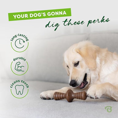 Benebone Zaggler Rolling Dog Chew Toy for Aggressive Chewers, Real Peanut, Made in USA, Small