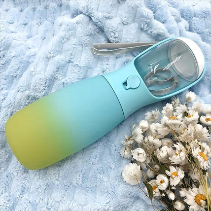 Travel Dog Water Bottles, Portable Dog Essentials for Outdoor, Trendy Dog Accessories for Small Medium Large Dogs, Food Grade Dog Water Bowl Dispenser, Gifts for Dog (19Oz, Blue&Green)