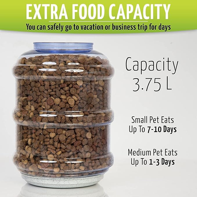 Zone Tech Self-Dispensing Pet Feeder - Premium Quality Durable Self-Dispensing Gravity 1 Gallon Pet Feeder Food Bowl- 2 Pack Automatic Pet Feeder, Cat Feeder, Dog Feeder