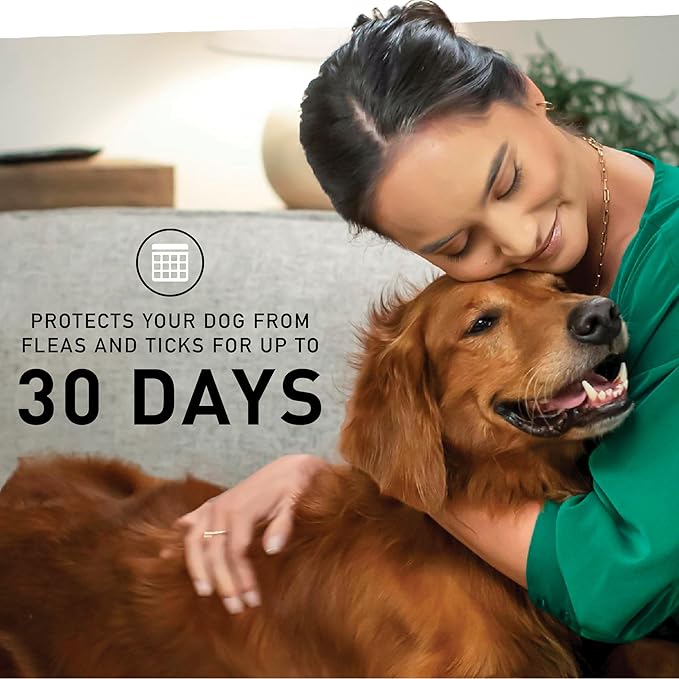 Flea and Tick Prevention for Dogs, Repellent, Treatment, and Control, Fast Acting Waterproof Topical Drops for Small, Medium and Large Dog and Puppies, 1 Month Dose