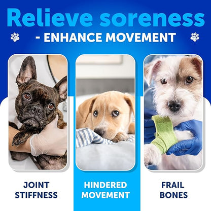 Glucosamine for Dogs - Hip and Joint Supplement for Dogs - 180 Chews - Glucosamine Chondroitin For Dogs, Turmeric, MSM - Dog Glucosamine Support - Dog Joint Pain Relief Health - Mobility Treats