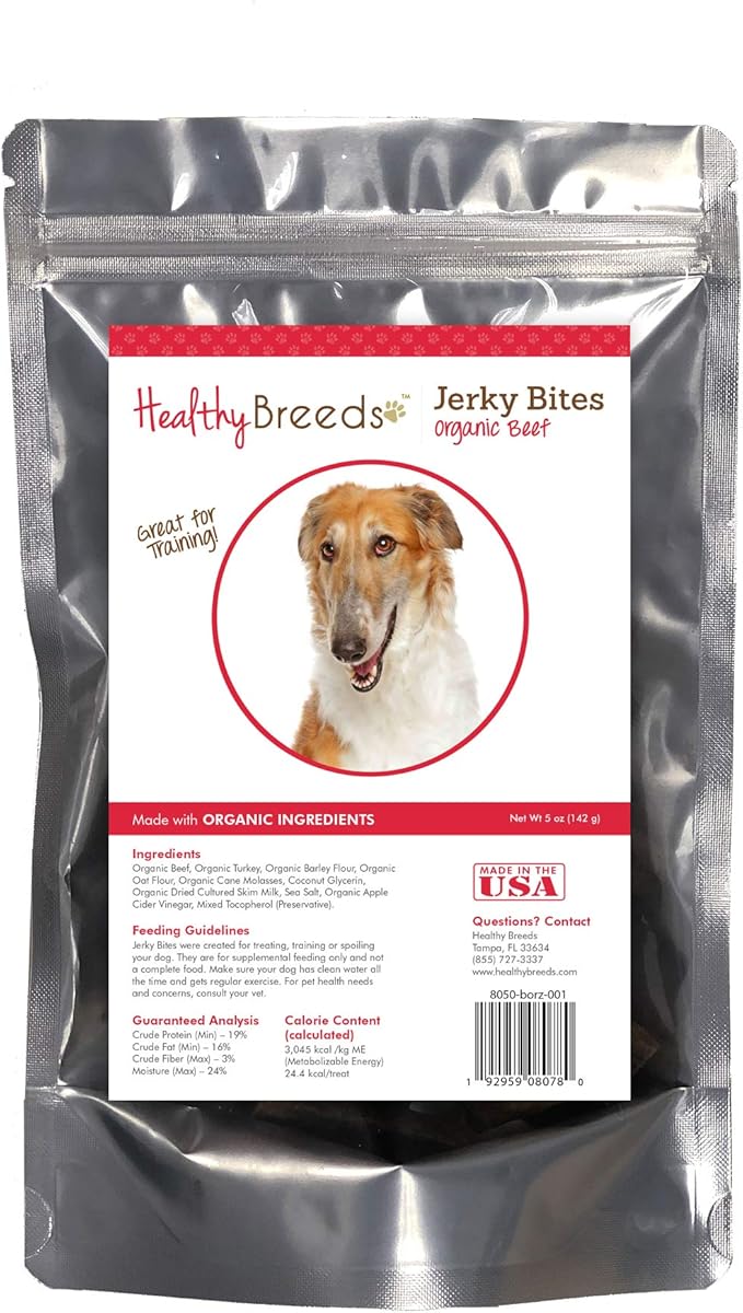 Healthy Breeds Borzois Jerky Bites Beef Recipe Dog Treats 5 oz