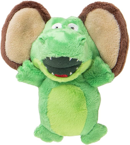 goDog Flips Gator-Monkey Silent Squeak Plush Dog Toy, Chew Guard Technology - Green, Small