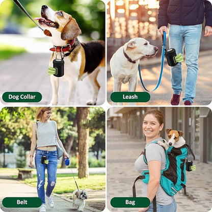 Dog Poop Bag Holder for Leash - Doggy Poop Waste Bag Dispenser Zipper Pouch with Carabiner Clip, 1680D Nylon Oxford Poop Bag Dispenser for Leashes Doggy Poop Bag Holder for Travel, Dog Walking, Park