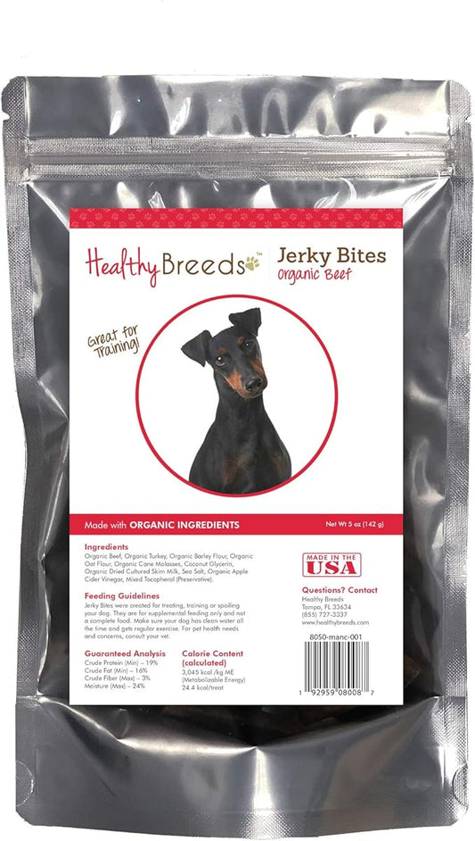 Healthy Breeds Manchester Terrier Jerky Bites Beef Recipe Dog Treats 5 oz