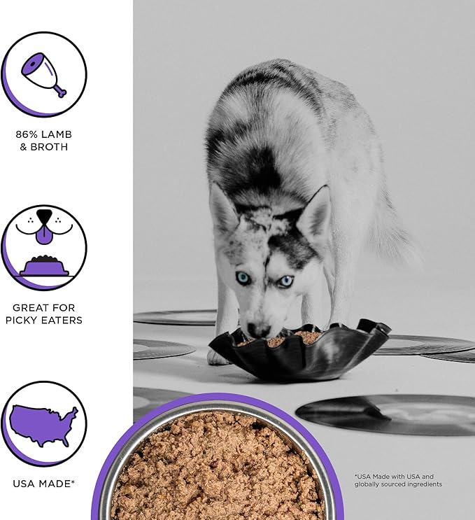 BIXBI Rawbble Grain-Free Canned Wet Dog Food, Lamb Recipe, 12.5 oz. Cans (Pack of 12)