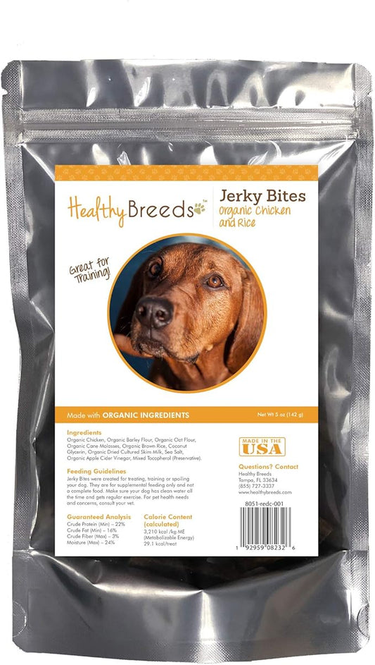 Healthy Breeds Redbone Coonhound Jerky Bites Chicken & Rice Recipe Dog Treats 5 oz