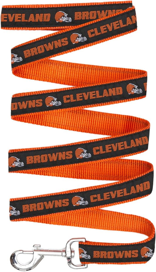 NFL PET Leash, Small, Cleveland Browns Dog Leash, Football Team Leash for Dogs & Cats. A Shiny & Colorful Dog & Cat Leash with Embroidered Team Name/Logo Licensed by the NFL
