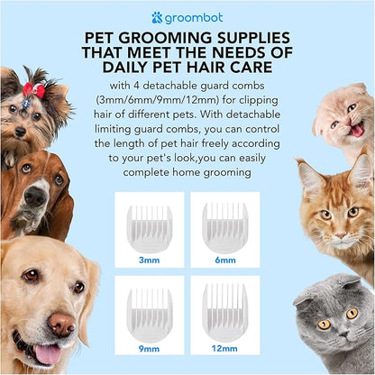 Pet Grooming Kit & Vacuum, Low Noise Suction, 2.5L Large Hair Collection Box, 5 Professional Grooming Tools for Shedding, Trimming, and More for Dogs Cats and Other Animals