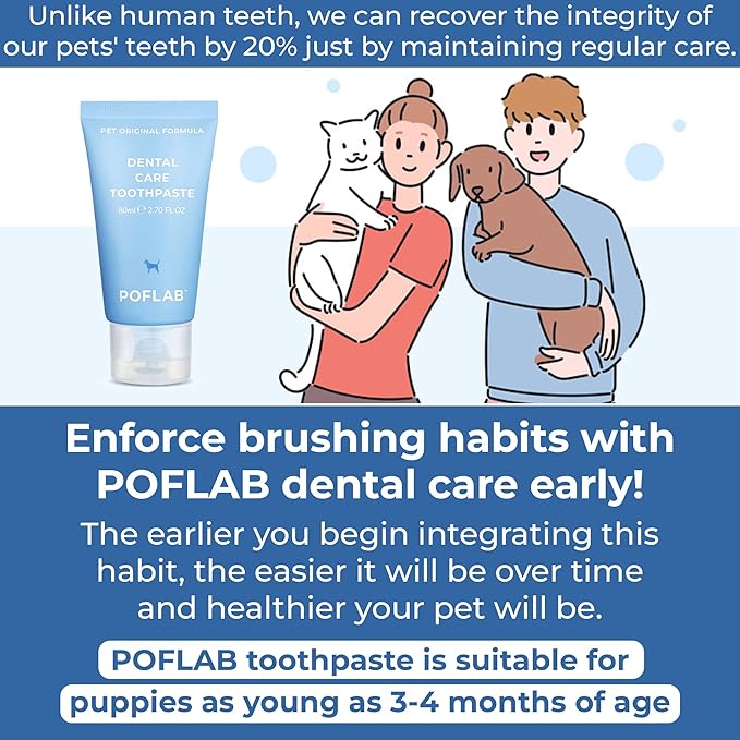 Pet Dental Care Toothpaste - Dog Oral Health Toothpaste - Removes Plaque & Tartar Build-Up - Enamel-Safe Cat Toothpaste - Eliminates Bad Breath