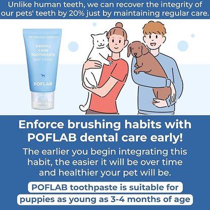 Pet Dental Care Toothpaste - Dog Oral Health Toothpaste - Removes Plaque & Tartar Build-Up - Enamel-Safe Cat Toothpaste - Eliminates Bad Breath