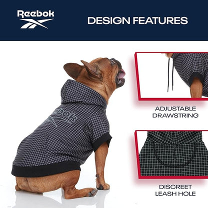 Reebok Dog Hoodie – Fleece Dog Sweater with Leash Hole, Cold Winter Dog Sweatshirt for Small Medium and Large Dogs, Premium Dog Fall Sweater Pullover Hoodie, Cozy Warm Perfect Dog Christmas Outfit