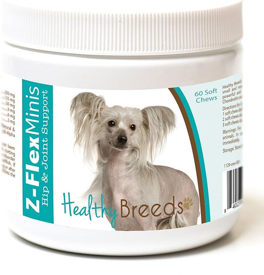 Healthy Breeds Chinese Crested Z-Flex Minis Hip and Joint Support Soft Chews 60 Count