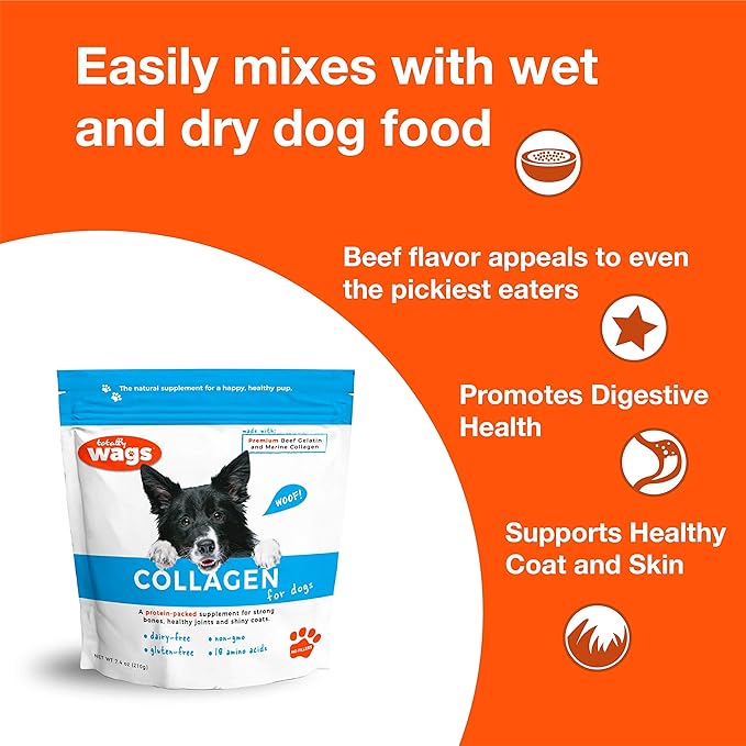 Collagen for Dogs: All Natural Premium Non GMO Collagen. Supports Healthy Joints, Skin, Fur, Digestion.