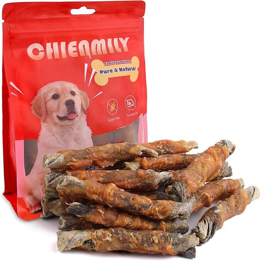 Chicken Wrapped Cod Skin Sticks, Dog Training Treats, Healthy Teeth and Coat for Small Medium and Large Dogs, 11.6 oz