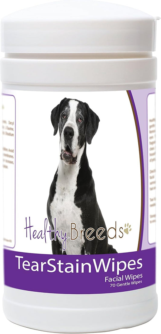 Healthy Breeds Great Dane Tear Stain Wipes 70 Count