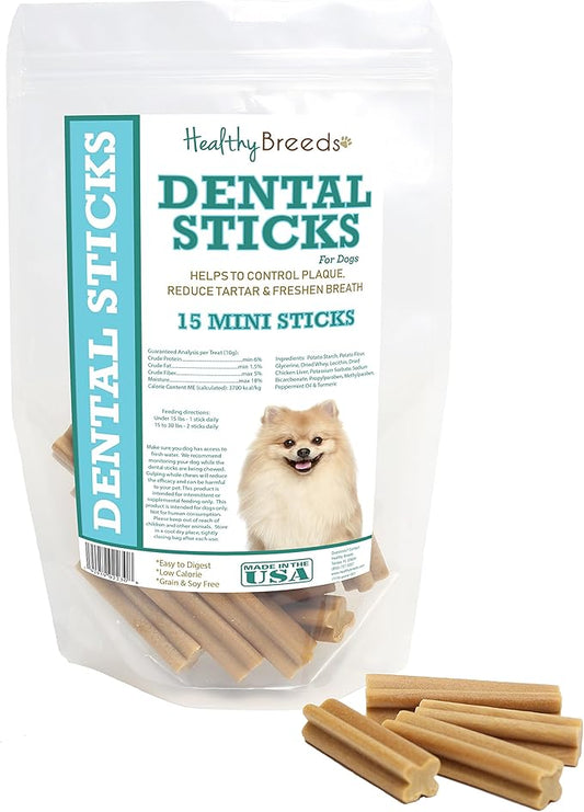 Healthy Breeds Pomeranian Dental Sticks Minis 15 Count