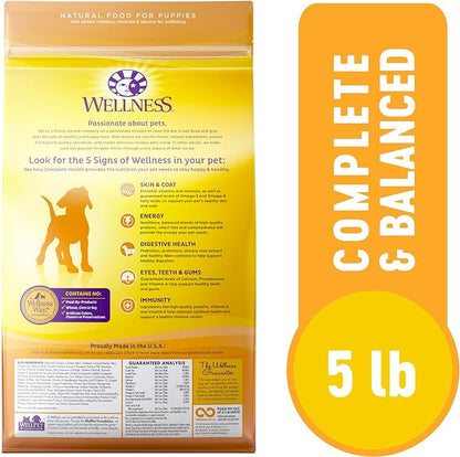 Wellness Complete Health Dry Puppy Food, Chicken, Salmon & Oatmeal, 5-Pound Bag