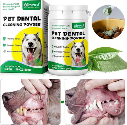 Dog Dental Powder, Dental Care for Dog Teeth Breath Freshener, Dog Ear wipes Finger,Finger Wipes for Dogs & Cats - Pet Ear Cleaning Finger Wipes - Sooths & Deodorizes, Prevent Ear Itch & Inflammation