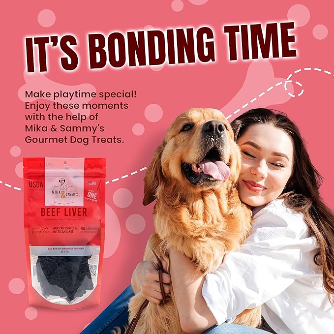 Mika & Sammy's Gourmet Jerky Dog Treats Made in The USA. (Beef Liver 5 Oz)
