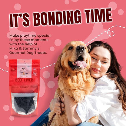 Mika & Sammy's Gourmet Jerky Dog Treats Made in The USA. (Beef Liver 5 Oz)