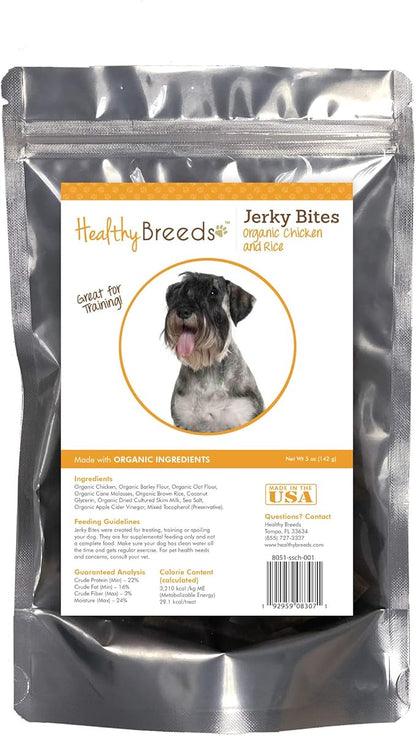 Healthy Breeds Standard Schnauzer Jerky Bites Chicken & Rice Recipe Dog Treats 5 oz