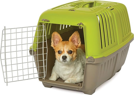 MidWest Homes for Pets Spree Travel Pet Carrier, Dog Carrier Features Easy Assembly and Not The Tedious Nut & Bolt Assembly of Competitors, Green, 24-Inch Small Dog Breeds (1424SPG)
