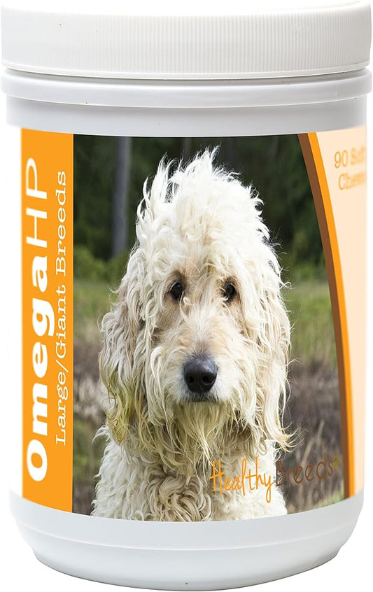 Healthy Breeds Goldendoodle Omega HP Fatty Acid Skin and Coat Support Soft Chews 90 Count