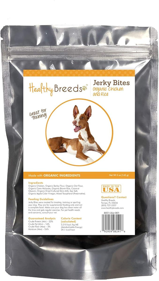 Healthy Breeds Ibizan Hound Jerky Bites Chicken & Rice Recipe Dog Treats 5 oz
