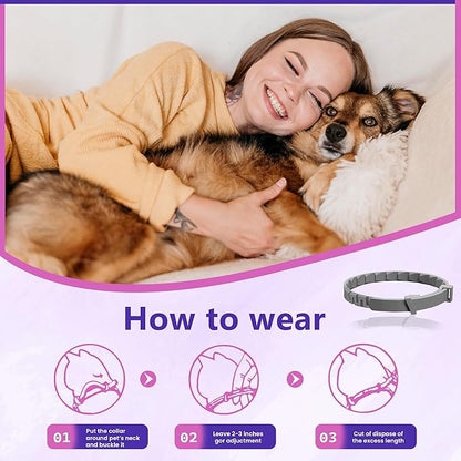 Calming Collar for Dogs Relief Anxiety Stress Separation Anxiety Relief for Dogs Adaptil Bad Behavior 25 Inches Size Dog Flea Collar Flexible Adjustable Pheromones Calm, 4 Pack