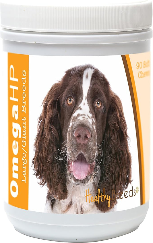 Healthy Breeds English Springer Spaniel Omega HP Fatty Acid Skin and Coat Support Soft Chews 90 Count