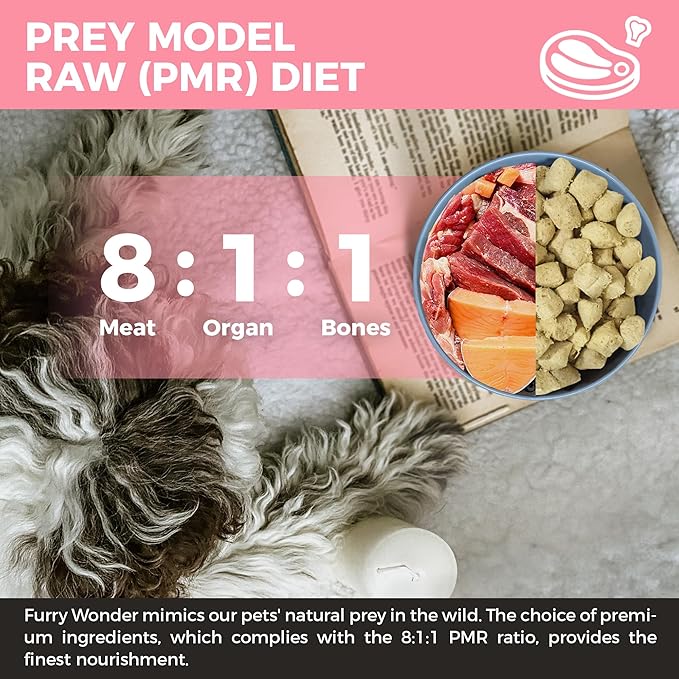 Freeze Dried Raw Dog Food Turkey and Chicken Recipe 8 Ounce, USA Made Grain Free High Protein Dog Food for Complete Meal or Food Topper, Freeze Dried Raw Diet for Immune Boost