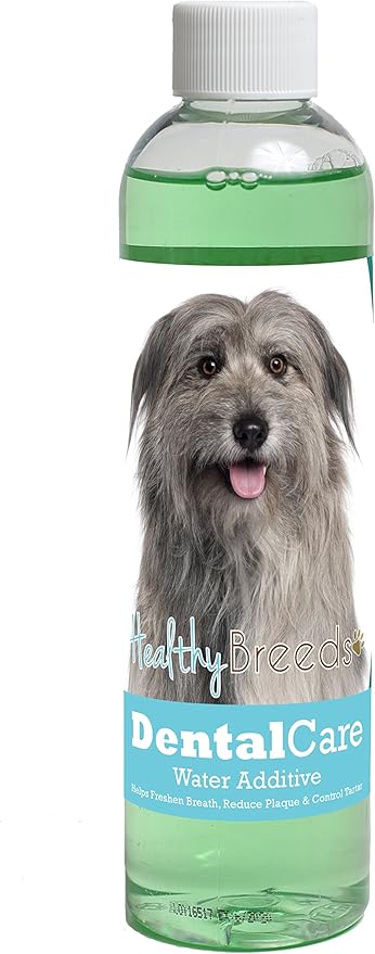 Healthy Breeds Dog Dental Care Water Additive for Pyrenean Shepherd - Helps Freshen Breath, Reduce Plaque & Control Tartar - Mint Flavor - 8 oz