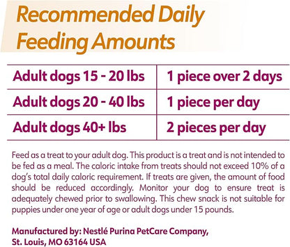Dentalife Purina Plus Immune Support Chicken, Apple and Blueberry Flavor Small/Medium Dog Dental Chews - (Pack of 3) 19 ct. Pouches