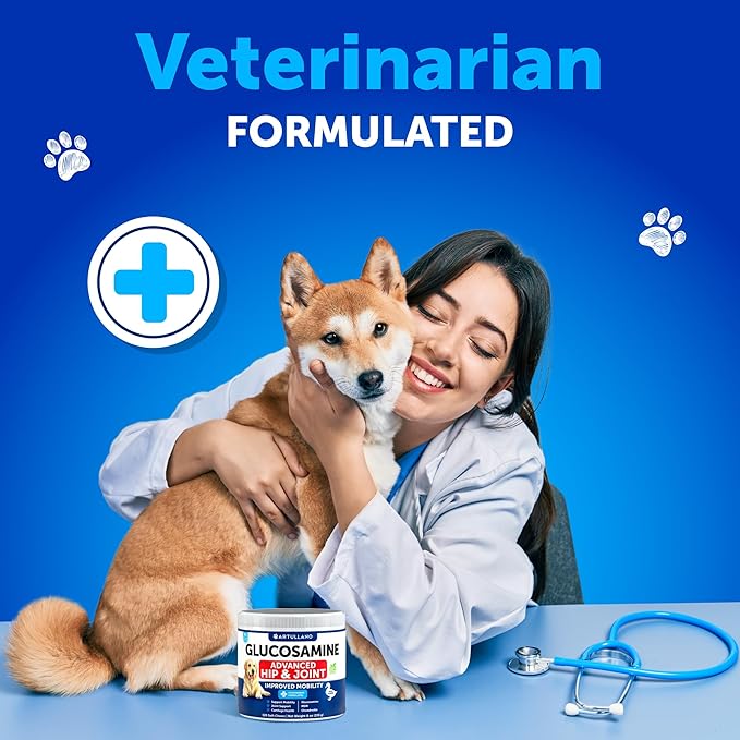 Glucosamine for Dogs - Hip and Joint Supplement for Dogs - Glucosamine Chondroitin For Dogs, Turmeric, MSM - Dog Glucosamine Support - Dog Joint Pain Relief Health - Mobility Treats - 120 Chews
