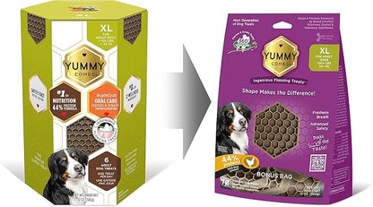 Dog Dental Treats | Vet VOHC Approved | Protein Treat | Dental Care & Cleaning Comb Shape | Yummy Dog Treats | Dental Dog Treats for Extra Large Dogs (12oz, 6 Count)