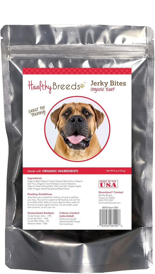 Healthy Breeds Boerboel Jerky Bites Beef Recipe Dog Treats 5 oz