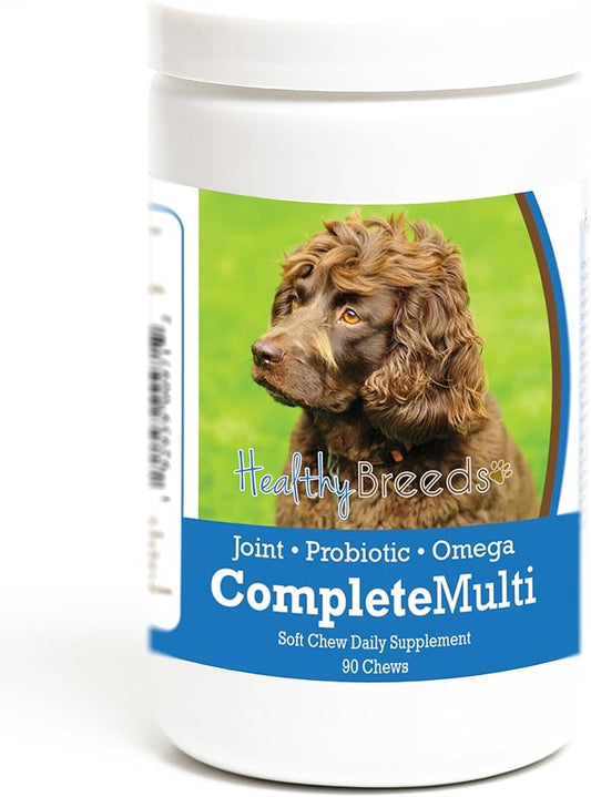 Healthy Breeds Boykin Spaniel All in One Multivitamin - Complete with Probiotics, Glucosamine, Chondroitin & Omegas - 90 Soft Chewy Treats