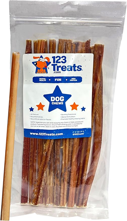 12 Inch Bully Stick for Dogs (1 Pound Bag) 100% Natural Bulk Chews for Dogs & Puppies - Beef Sticks for Small, Medium and Large Dogs