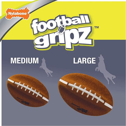 Nylabone Power Play Felt Football Gripz Fetch Toy, Squeaky Ball Chew Toy for Dogs, Large (1 Count)