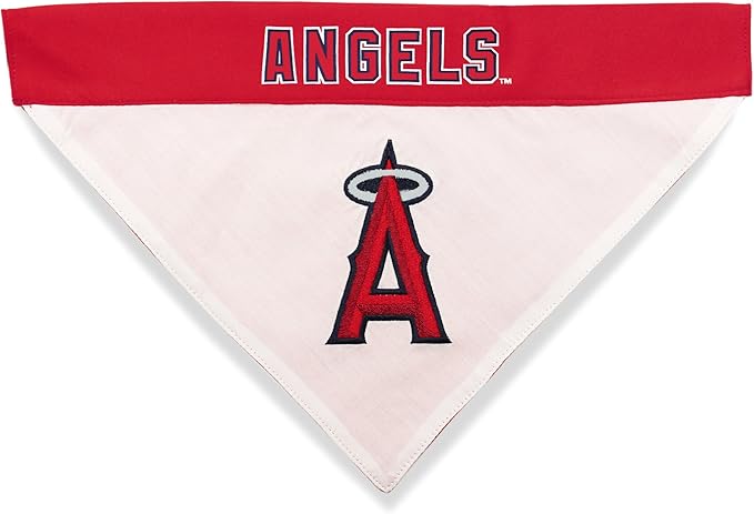 Pets First LAA-3217-L-XL MLB Los Angeles Angels Reversible Pet Bandana, Large/X-Large, MLB Team Color