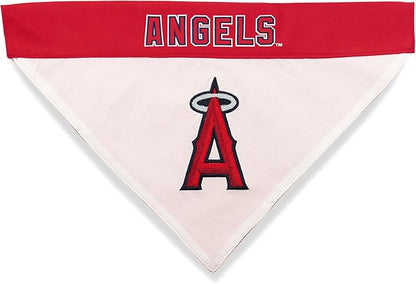 Pets First LAA-3217-L-XL MLB Los Angeles Angels Reversible Pet Bandana, Large/X-Large, MLB Team Color