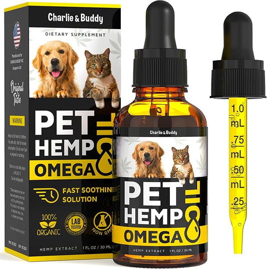 Charlie&Buddy Hеmp Oil for Dogs - Omega 3,6,9 for Skin, Coat, Anxiеty Relief and Jоint Pаin